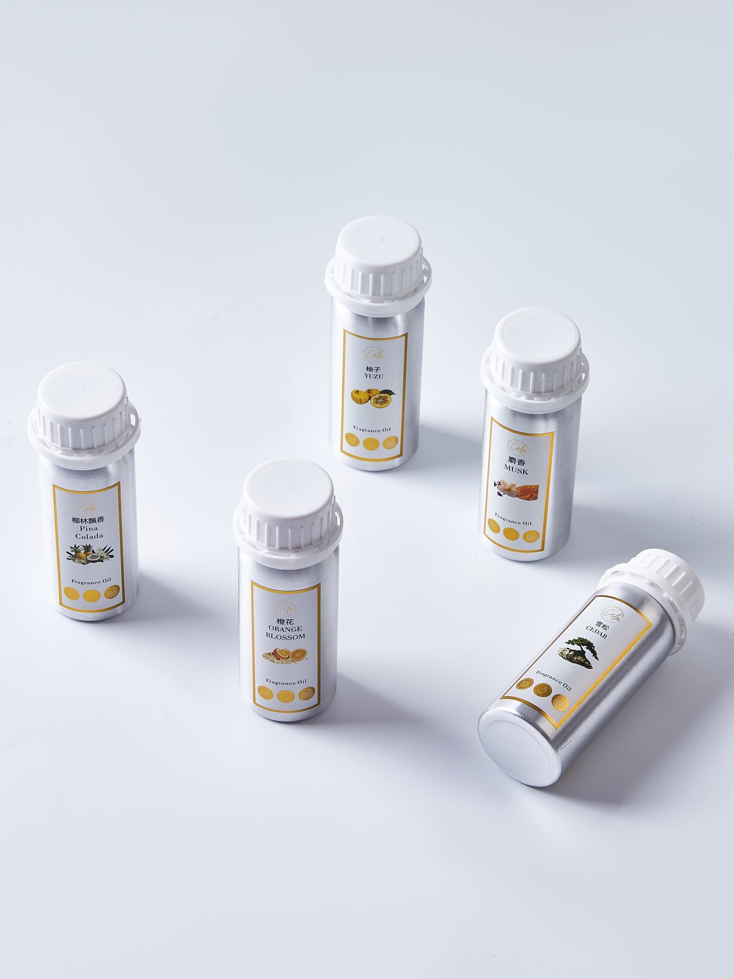 Calm Candles Essential 100ml Diffuser Refill – Yuzu, Geranium, Cedar, Musk, Orange Blossom, Piña Colada & Sandalwood