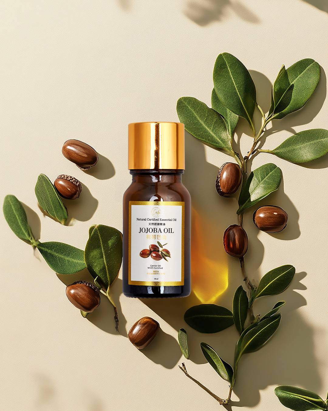 Calm Candles Essential - Jojoba IFRA Certified Organic, Undiluted, Natural Essential Oil - Uplifting, Pure & Invigorating Carrier (10ml)