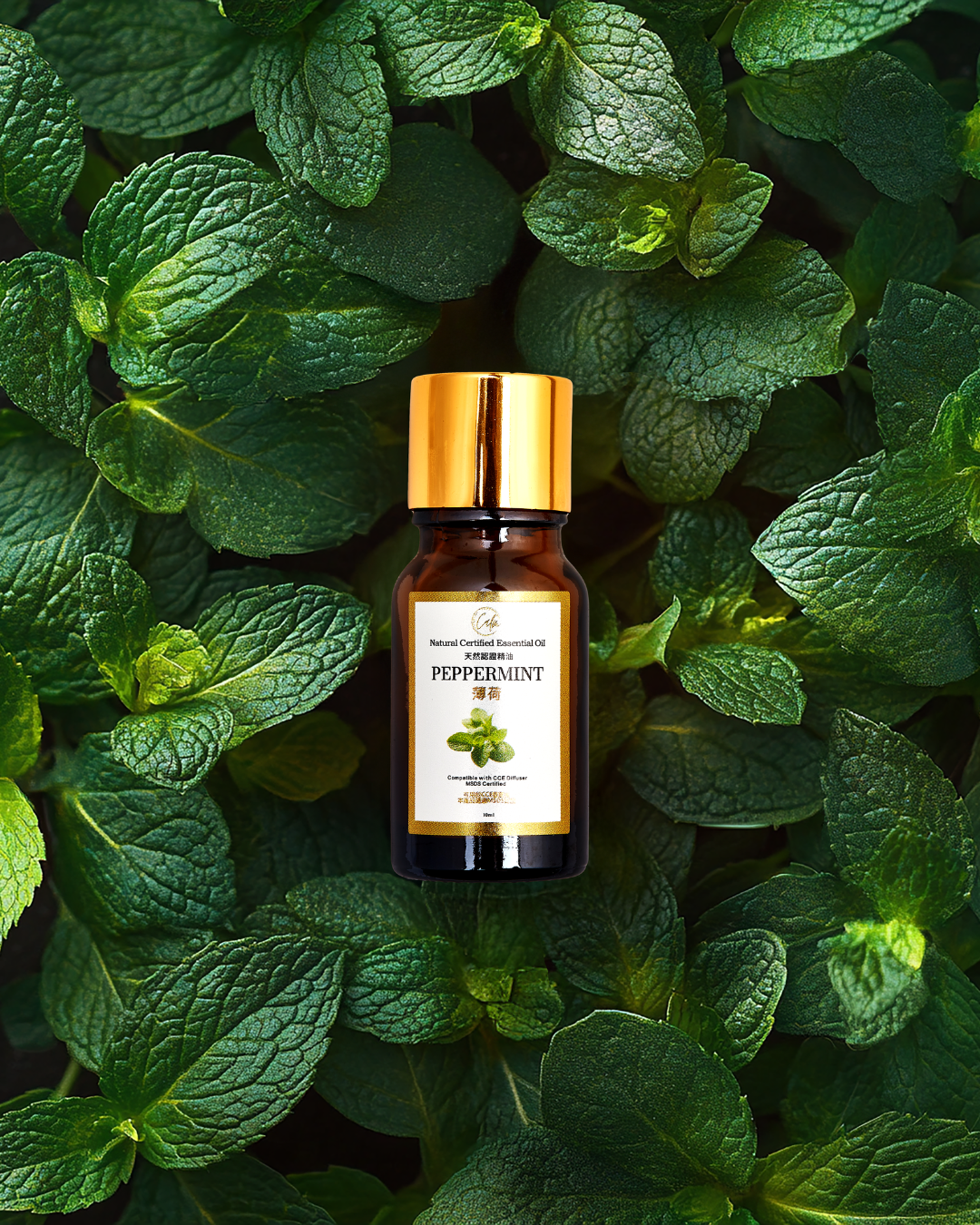 Calm Candles Essential Peppermint Essential Oil 100% Pure, IFRA Certified Organic, Undiluted, Natural Aromatherapy, for Diffusion, Skin, Hair, Therapeutic Grade 10ml