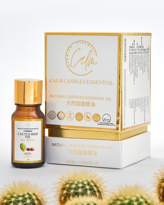 Calm Candles Essential - Certified Organic Cactus  Oil, Undiluted & Natural - Nourishing, Moisturizing & Healing Aromatherapy - Enhances Skin Health & Overall Well-Being - 10ml