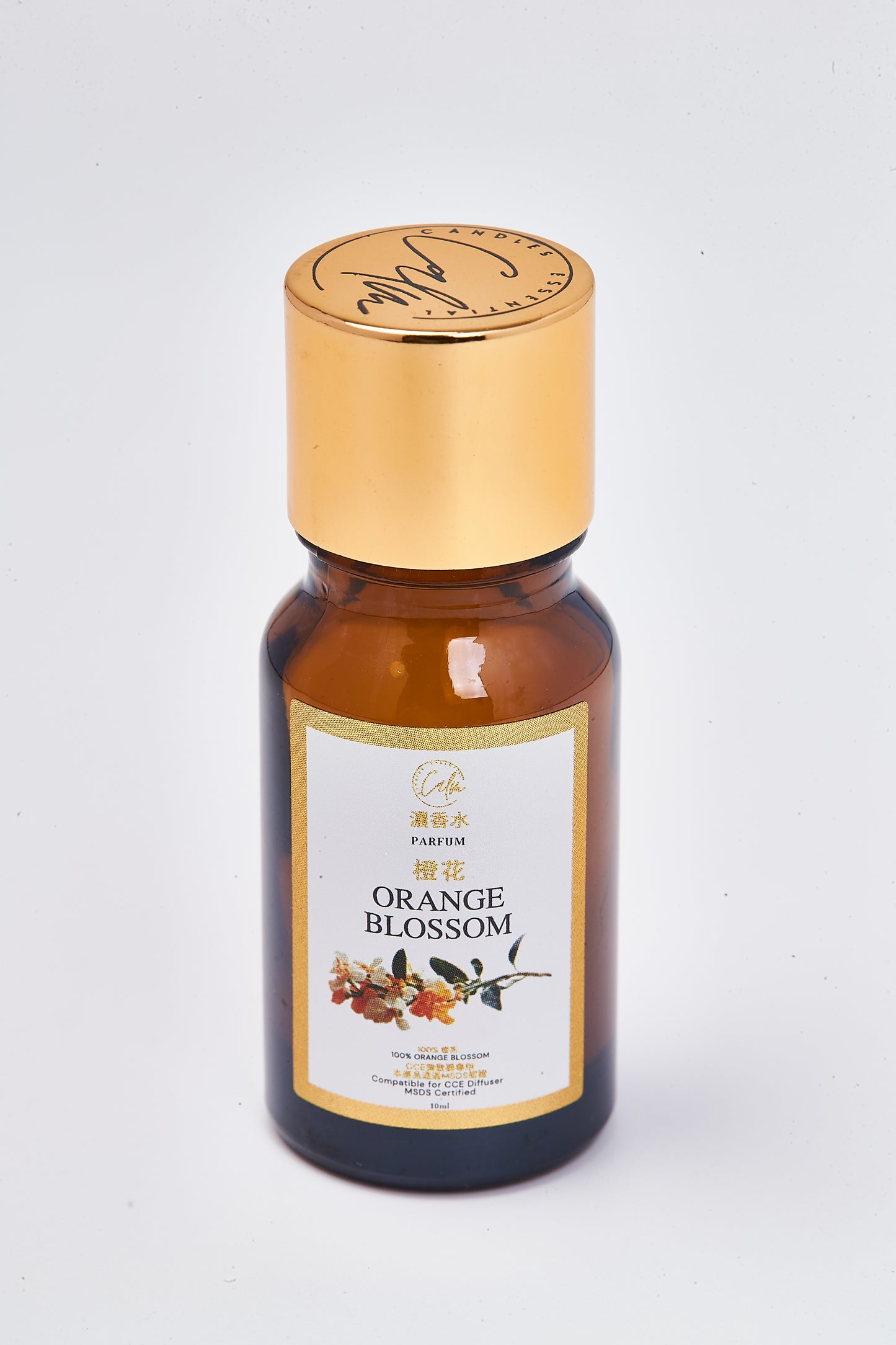 Calm Candles Essential -10ml Orange Blossom Certified Organic, Undiluted Fragrance Oil - Uplifting, Refreshing & Healing Aromatherapy - Enhance Mood & Well-Being