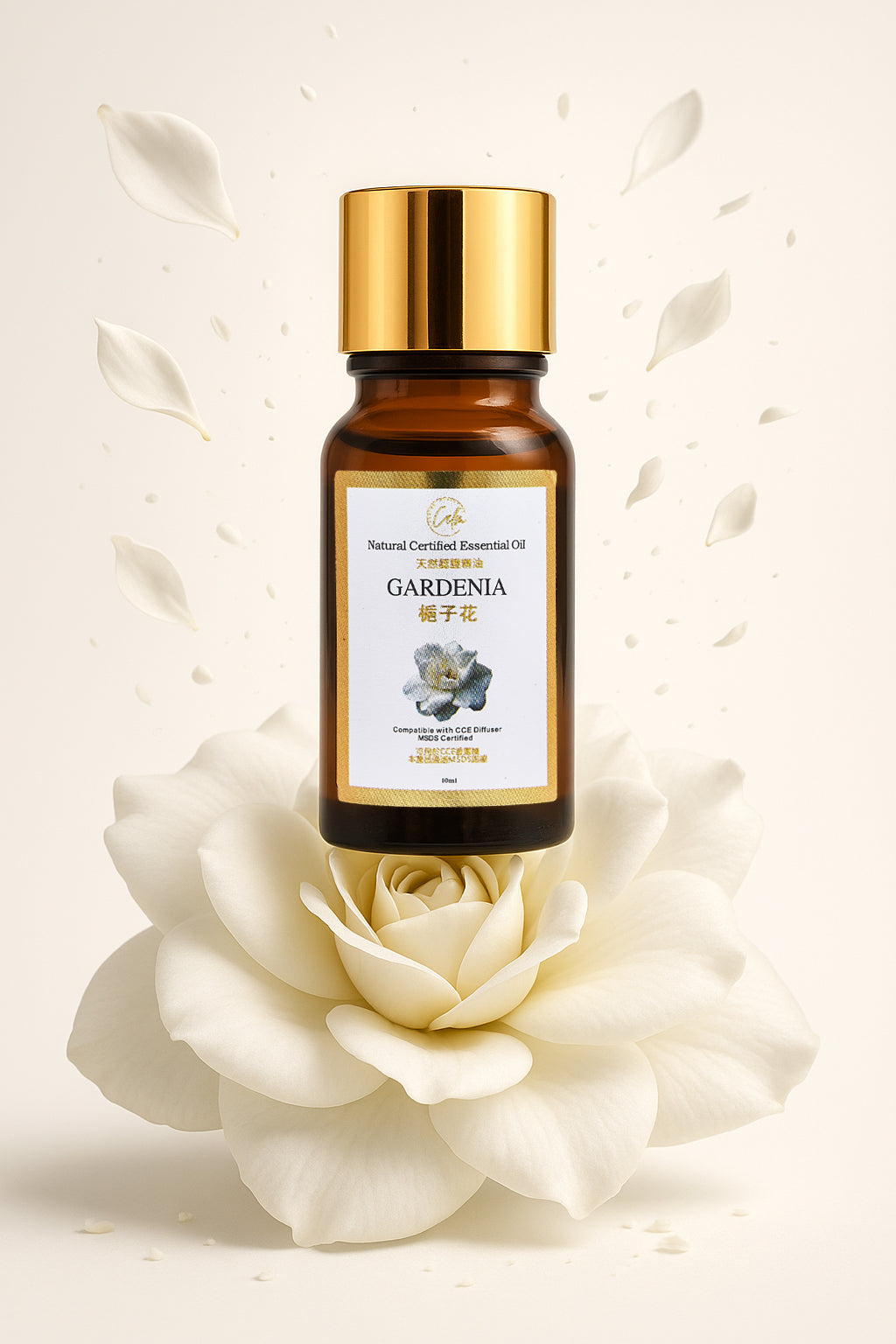 Calm Candles Essential - Gardenia Essential Oil 10ml – Pure Floral Aromatherapy for Anxiety Relief, Sleep & Mood Boost | Diffuser-Ready