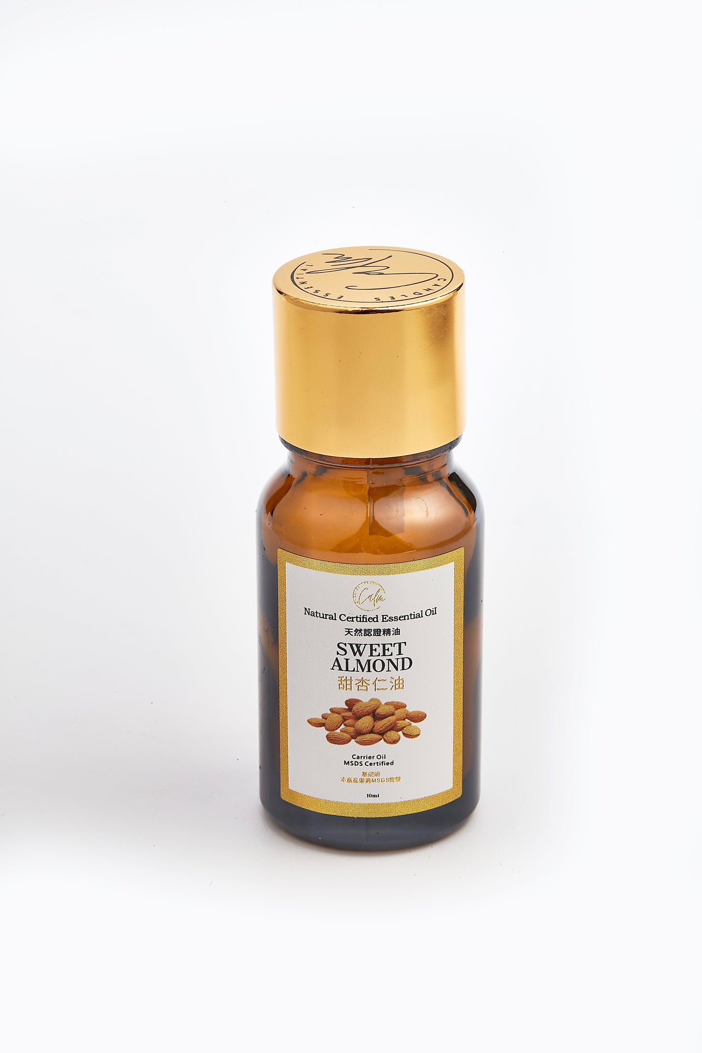 Calm Candles Essential - Sweet Almond IFRA Certified Organic, Undiluted, Natural Essential Oil - Uplifting, Pure & Invigorating Carrier 10ml