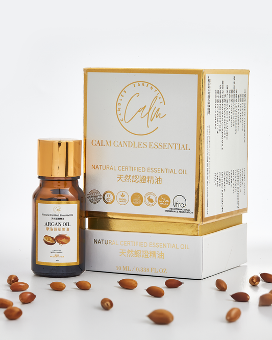 Calm Candles Essential - Organic IFRA Certified Argan Essential Oil - 100% Pure Natural  Aromatherapy , Hair Care, Skin Care, Anti-aging. (10mL)