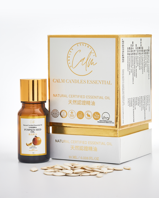 Calm Candles Essential - Pumpkin Seed Oil Certified Organic, Undiluted, Natural Essential Oil - Nourishing, Rejuvenating & Healing Aromatherapy - Enhance Skin Health & Overall Well-Being - 10ml