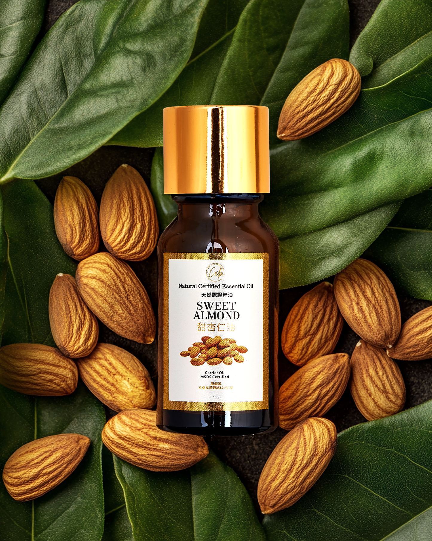 Calm Candles Essential - Sweet Almond IFRA Certified Organic, Undiluted, Natural Essential Oil - Uplifting, Pure & Invigorating Carrier 10ml