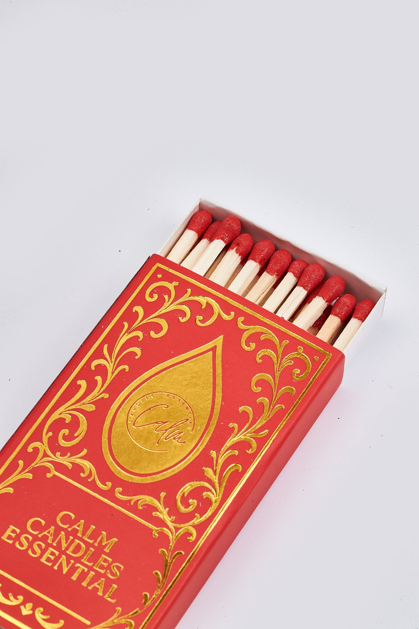 Calm Candles Essential Luxury Match Box – Gold Design for Candle Lovers