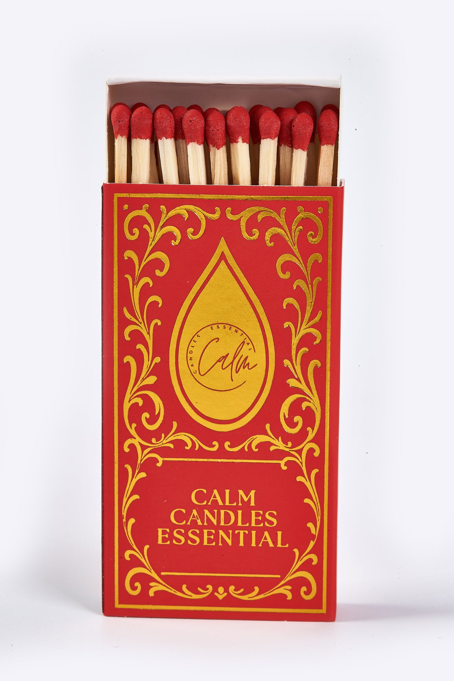 Calm Candles Essential Luxury Match Box – Gold Design for Candle Lovers