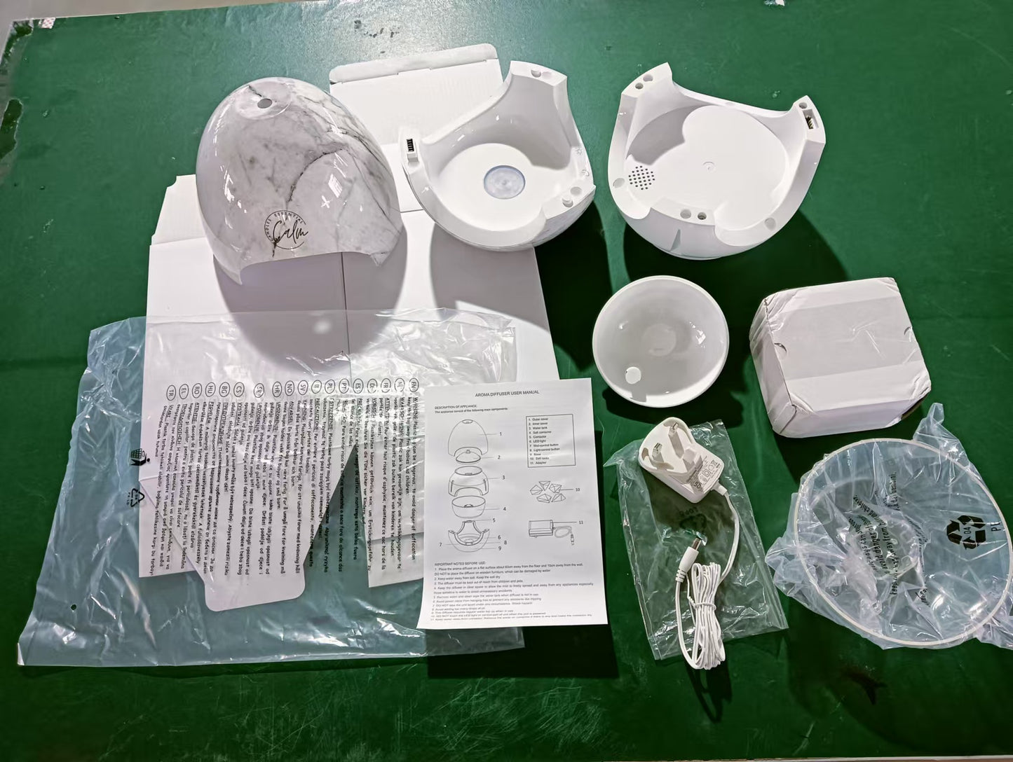 Calm Candles Essential - 3-in-1 Oil Night Light Diffuser Ionic 100% Pure Himalayan Rock Therapy Rock Lamp 250ml water capacity Auto-Off with for Home Living Room Bedroom