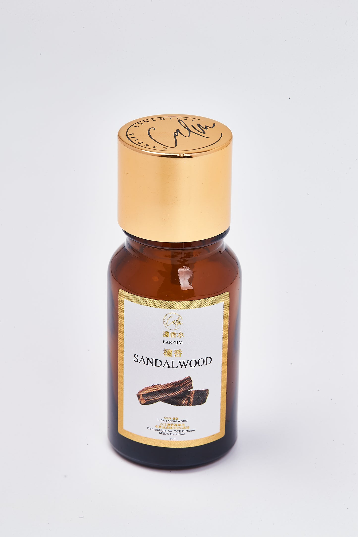 Calm Candles Essential 10ml Sandalwood Parfum Fragrance Oil – Organic Woody Aromatherapy with Warm, Velvety Notes