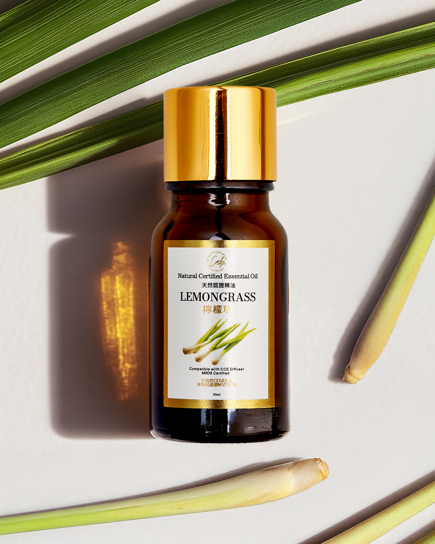 Calm Candles Essential - Lemongrass IFRA Certified Organic, Undiluted, Natural Essential Oil - Uplifting, Pure & Invigorating Aromatherapy - Revitalize Your Senses - Certified Quality for Holistic Wellness & Respiratory Support - 10ml