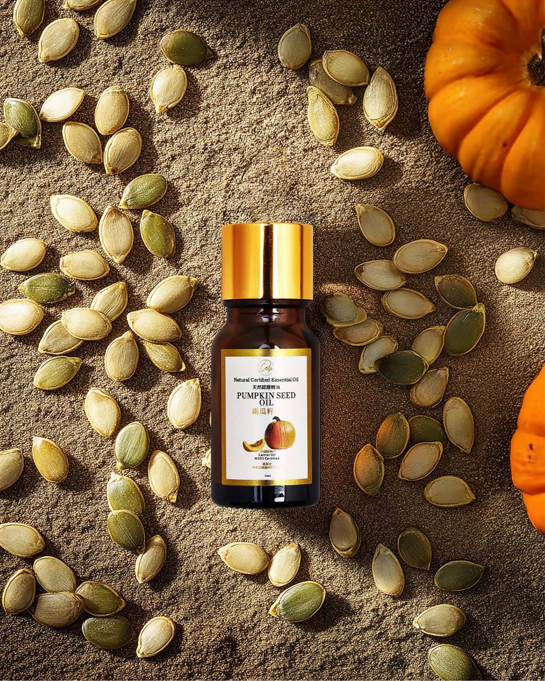 Calm Candles Essential - Pumpkin Seed Oil Certified Organic, Undiluted, Natural Essential Oil - Nourishing, Rejuvenating & Healing Aromatherapy - Enhance Skin Health & Overall Well-Being - 10ml