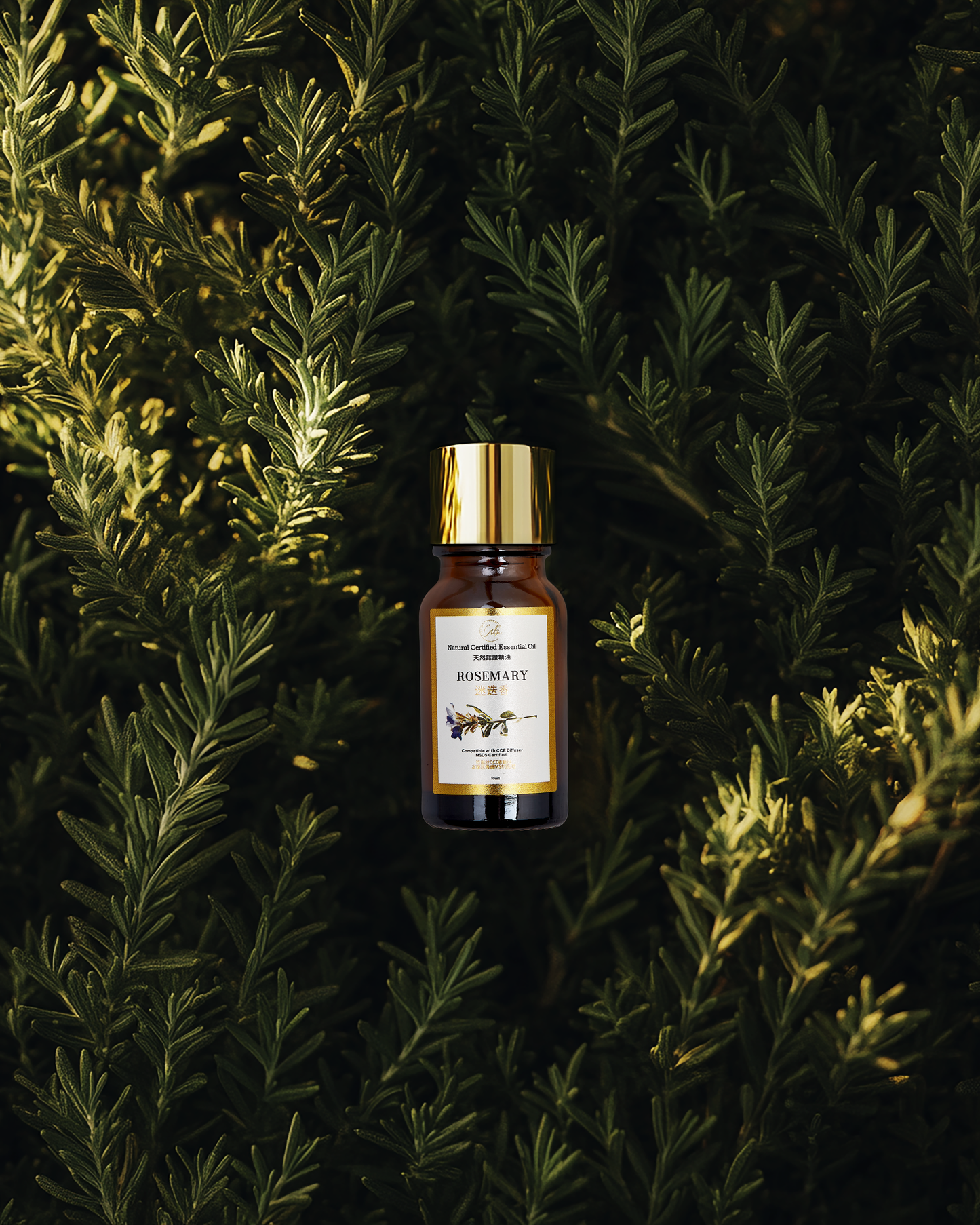 Calm Candles Essential - Certified Organic Rosemary Oil, Undiluted & Natural - Nourishing, Moisturizing & Healing Aromatherapy - Enhances Skin Health & Overall Well-Being - 10ml