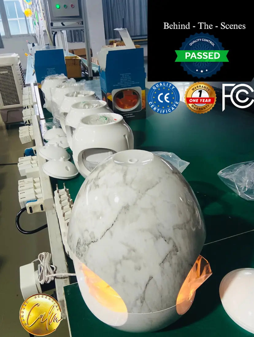 Calm Candles Essential - 3-in-1 Oil Night Light Diffuser Ionic 100% Pure Himalayan Rock Therapy Rock Lamp 250ml water capacity Auto-Off with for Home Living Room Bedroom