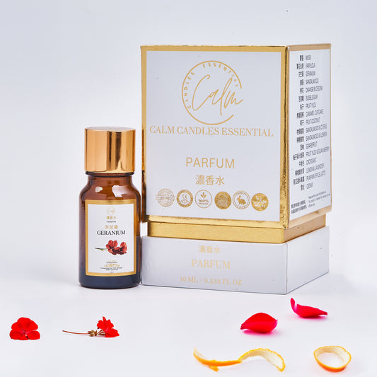 Calm Candles Essential 10ml Geranium Parfum Fragrance Oil – Organic Floral Aromatherapy Blend with Rose, Citrus & Herbal Notes