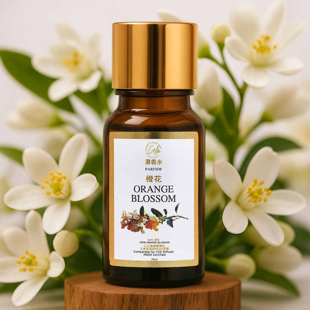 Calm Candles Essential -10ml Orange Blossom Certified Organic, Undiluted Fragrance Oil - Uplifting, Refreshing & Healing Aromatherapy - Enhance Mood & Well-Being