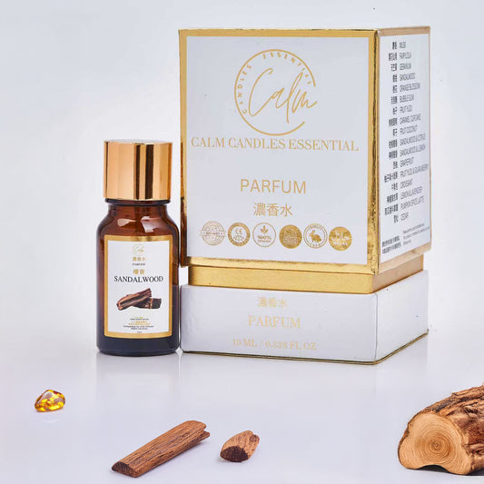Calm Candles Essential 10ml Sandalwood Parfum Fragrance Oil – Organic Woody Aromatherapy with Warm, Velvety Notes
