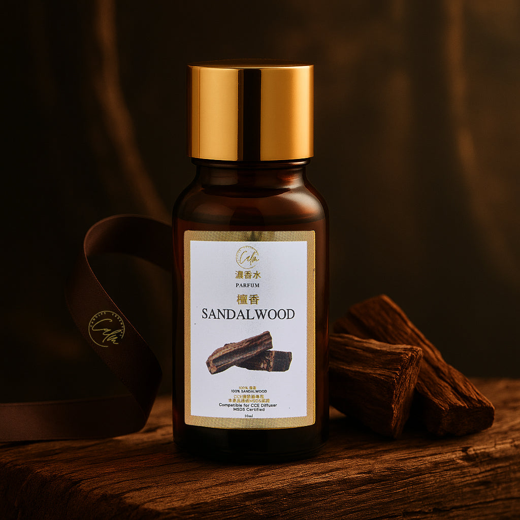 Calm Candles Essential 10ml Sandalwood Parfum Fragrance Oil – Organic Woody Aromatherapy with Warm, Velvety Notes