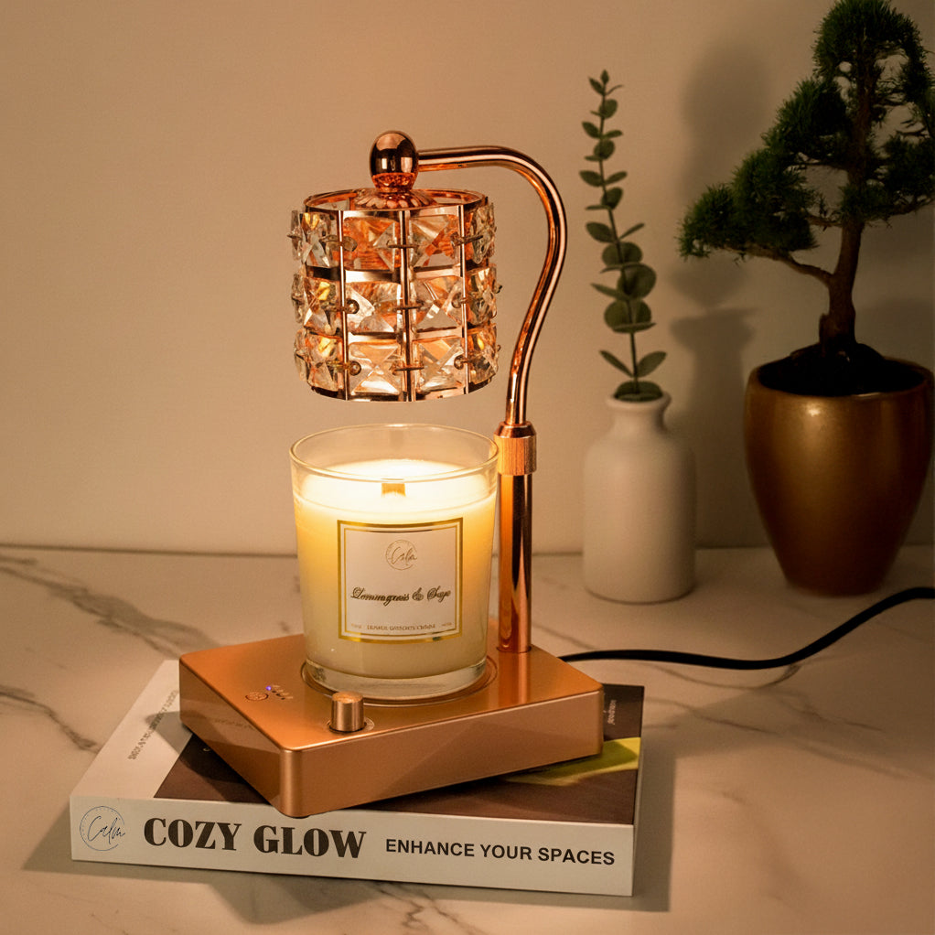 Calm Candles Essential - Electric Crystal Candle Wax Lamp Warmer, Housewarming for Mom, Dimmable Candle Lamp Compatible with Jar Candles, Candle Holder for Home Decor Aesthetic