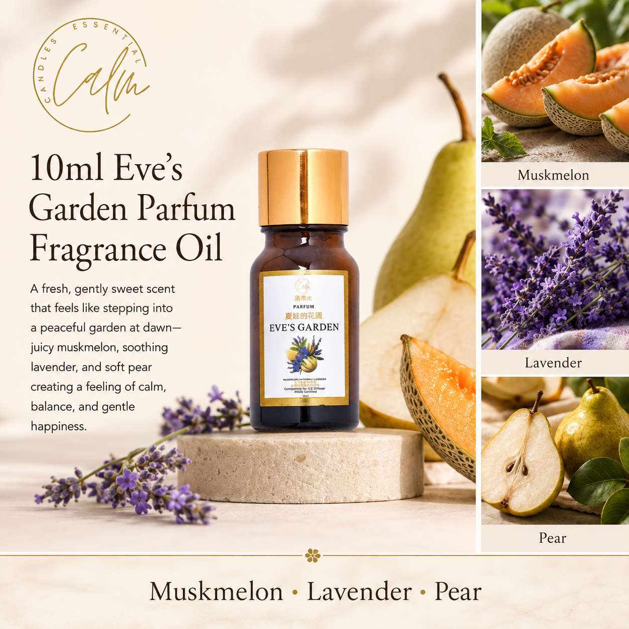 Calm Candles Essential Set – Deluxe Gift – 6 Parfum Oils for Any Diffuser + Portable 10ml Award-Winner