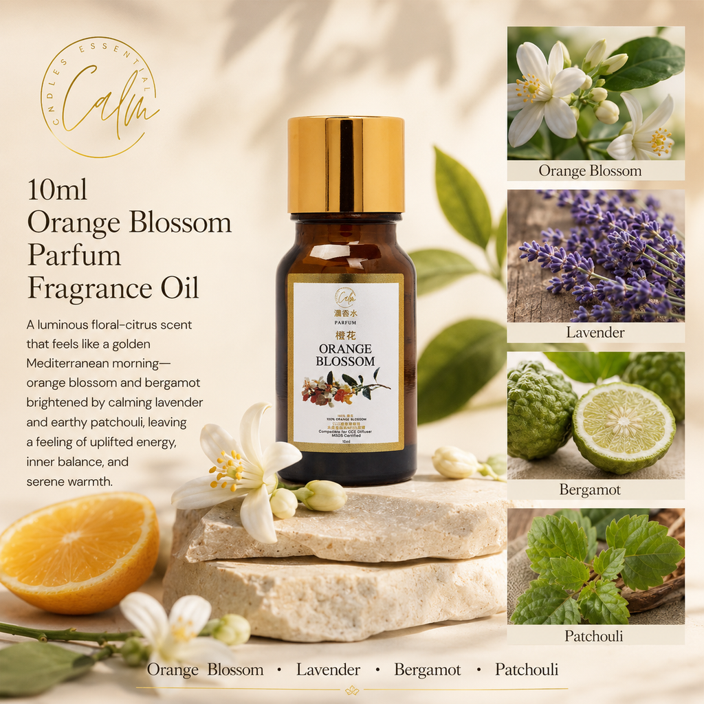 Calm Candles Essential Set – Deluxe Gift – 6 Parfum Oils for Any Diffuser + Portable 10ml Award-Winner