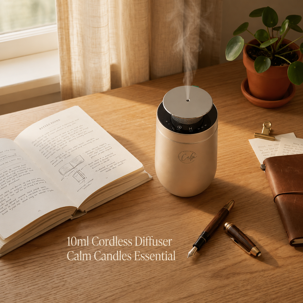Calm Candles Essential | 10ml Cordless  Touch Screen Professional Grade Diffuser Waterless Rechargeable Portable Mini Essential Oil Car Aroma Diffuser without oil (2000mah,Gold)
