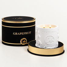 Grapefruit Scented Beeswax Luxury Candle in Porcelain Jar – 8oz Grapefruit Botanical Vegan Candle with Wood Wick | Calm Candles Essential