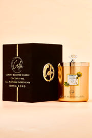 English Lavender Gold Metal Candle Collection | Hergestellt mit hochwertigem Kokosnusswachs & Kirschholzdocht Bis zu 60+ Stunden Brenndauer - Calm Candles Essential