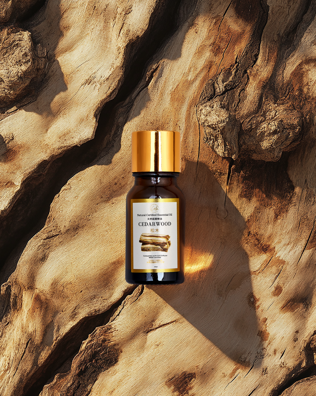 Calm Candles Essential - Cedarwood Certified Organic, Undiluted, Natural Essential Oil - Healing , Pure  & Refreshing Aromatherapy - Clear Your Senses, Certified Quality for Holistic Well-Being & Respiratory Health Support - 10ml