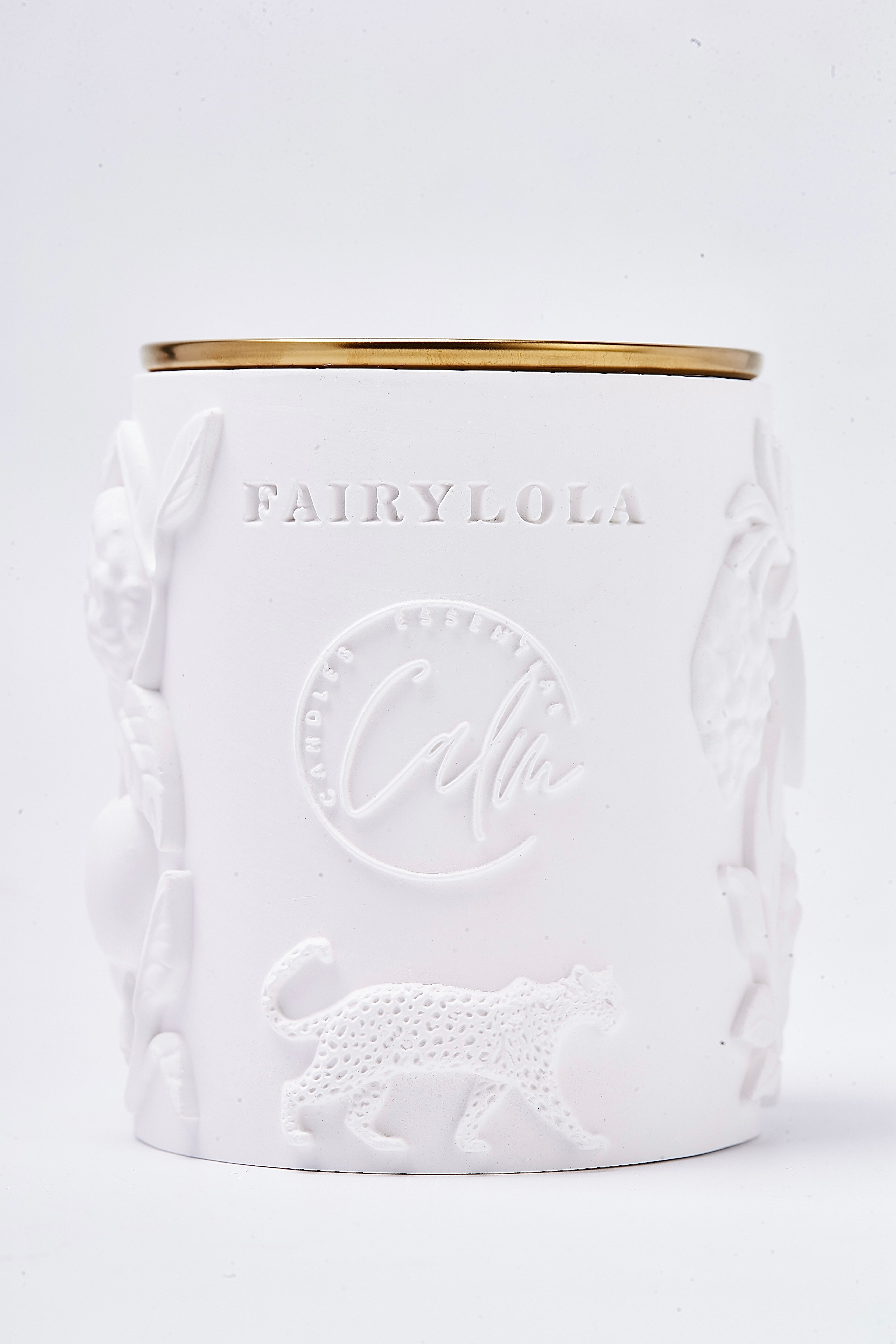 Fairylola 香氛蜂蠟奢華蠟燭，瓷罐裝 – 8盎司，蘋果、佛手柑和香草混合香氛，純素木質燭芯​​ | Calm Candles Essential