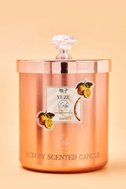 Yuzu Rose Gold Metal Kerzenkollektion | Hergestellt aus hochwertigem Kokosnusswachs & Kirschholzdocht bis zu 60+ Stunden Brenndauer - Calm Candles Essential