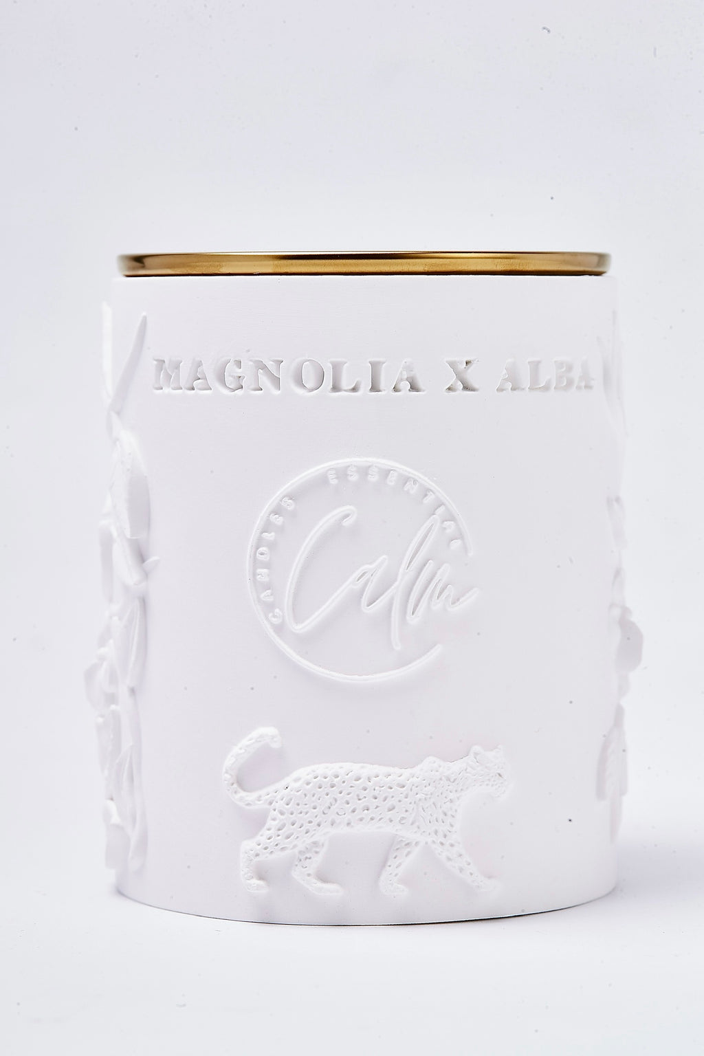 Magnolia x Alba Duftende Bienenwachskerze im Porzellangefäß – 8oz mit zwei Kirschholzdochten – Calm Candles Essential