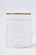 Magnolia x Alba Duftende Bienenwachskerze im Porzellangefäß – 8oz mit zwei Kirschholzdochten – Calm Candles Essential