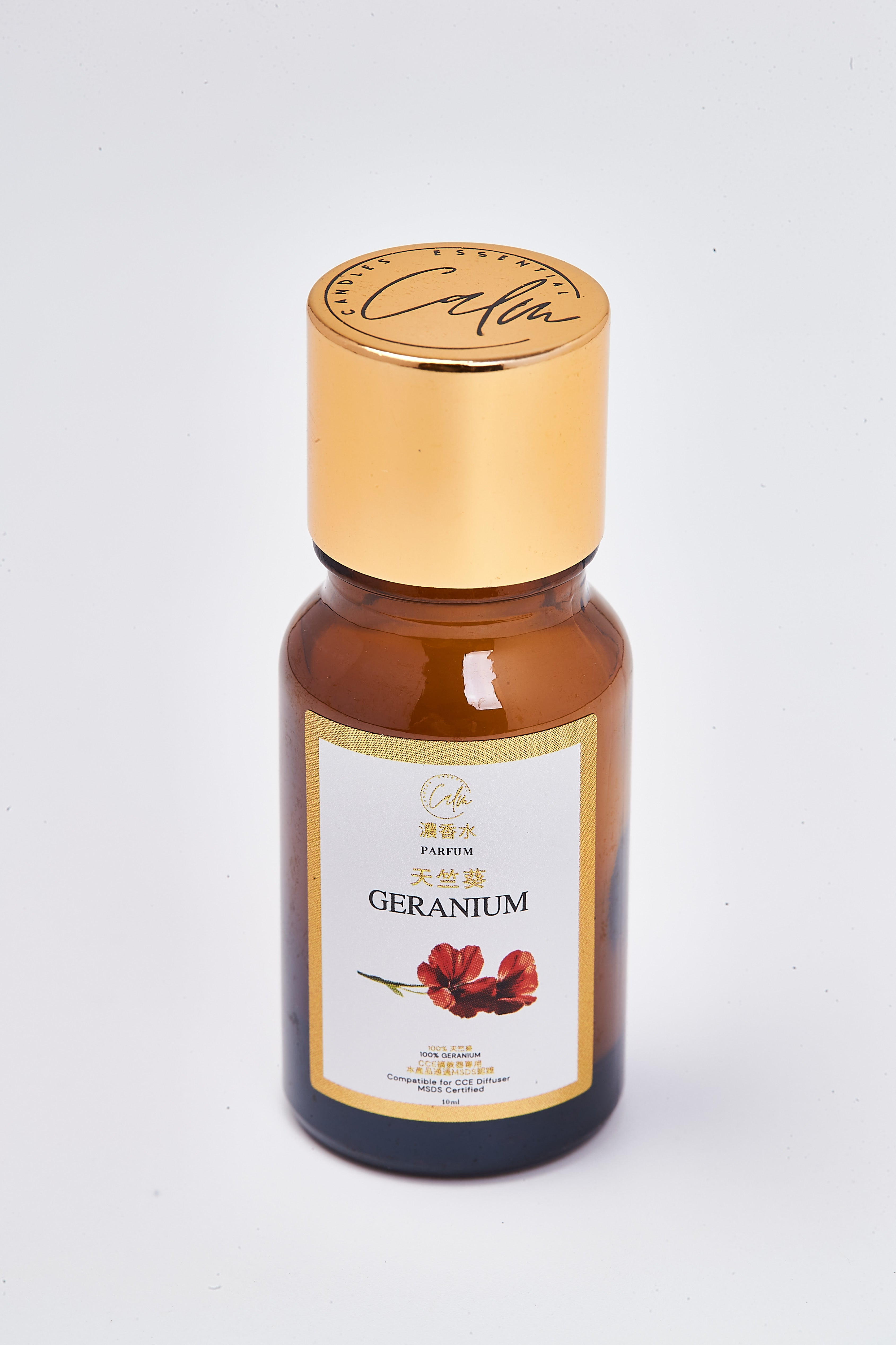 Calm Candles Ätherisches 10ml Geranium Parfüm Duftöl – Bio-Blumen-Aromatherapie-Mischung mit Rose, Zitrusfrüchten & Kräuternoten
