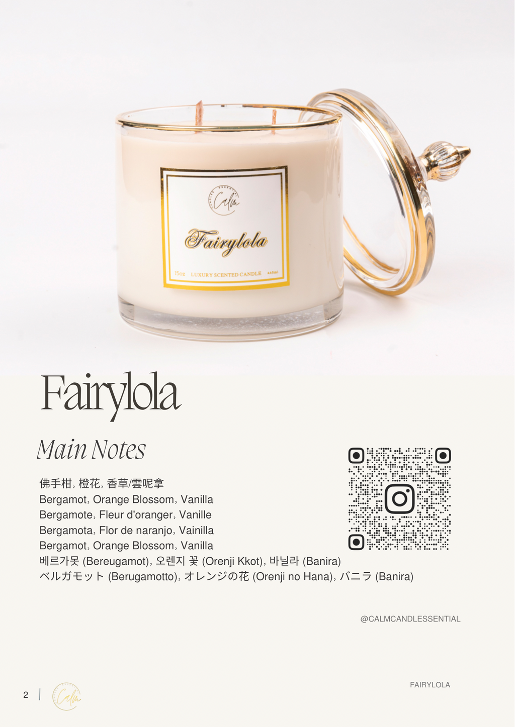 Calm Candles Essential – Fairylola für Ruhe & Ausgeglichenheit Holzdochtkerze | Luxuriöse Duftkerze aus Sojawachs im Glas | Handgegossen | Intensiver, langanhaltender Duft (445 ml – XLarge)