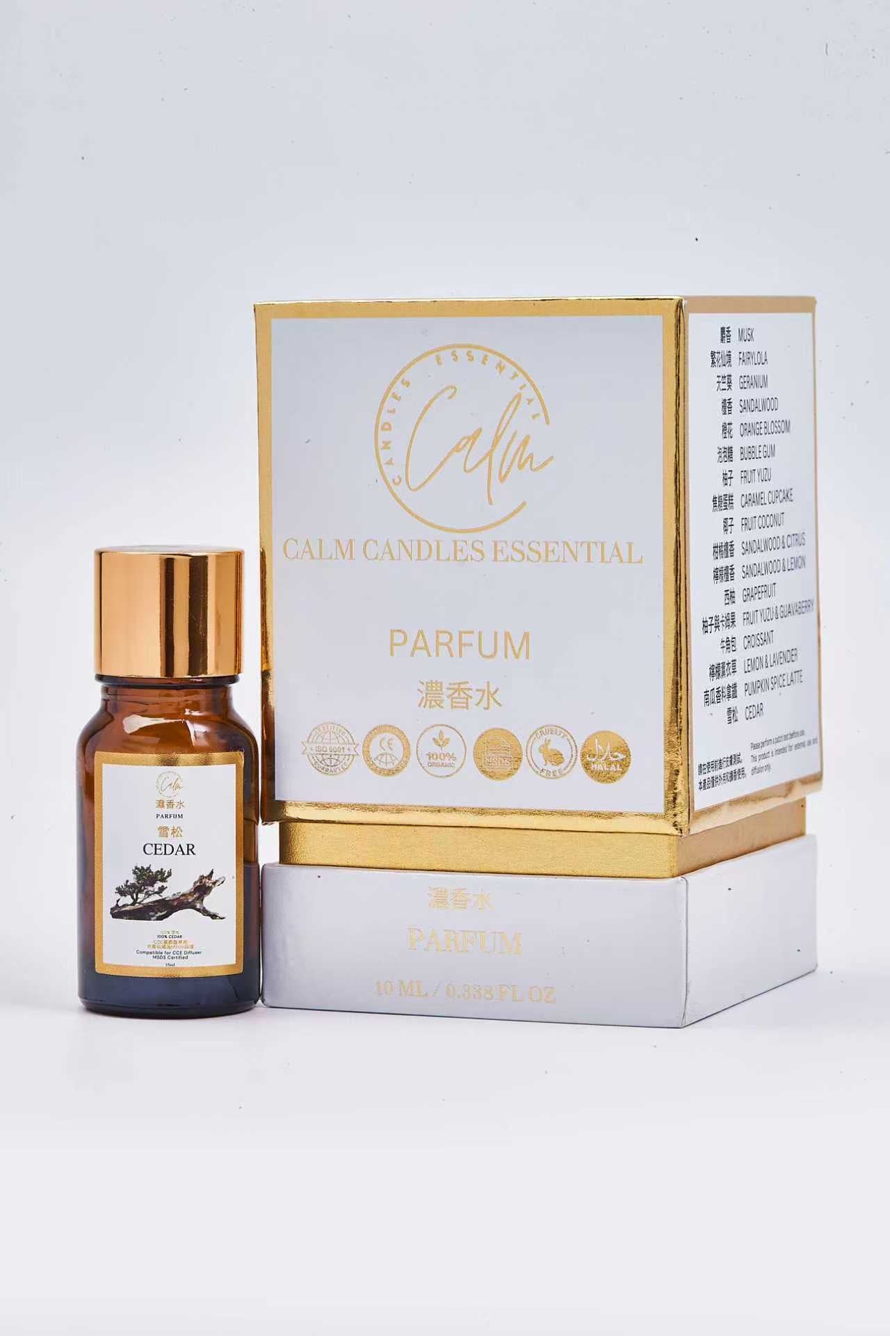 Calm Candles Essential 10ml Zedernholz Parfüm Duftöl – Bio-Mischung für Aromatherapie mit warmen Gewürz- und erdigen Noten