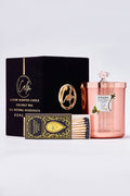 Zitronengras & Salbei Roségold Metallkerzen-Kollektion | Hergestellt mit hochwertigem Kokosnusswachs & Kirschholzdocht bis zu 60+ Stunden Brenndauer - Calm Candles Essential