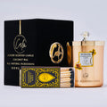 Kürbisgewürz Latte Gold Metall Kerzenkollektion | Hergestellt aus hochwertigem Kokosnusswachs & Kirschholzdocht bis zu 60+ Stunden Brenndauer - Calm Candles Essential