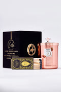 Caramel Cupcake Rose Gold Metallkerzen-Kollektion | Hergestellt mit Premium-Kokoswachs & Kirschholzdocht bis zu 60+ Stunden Brenndauer - Calm Candles Essential