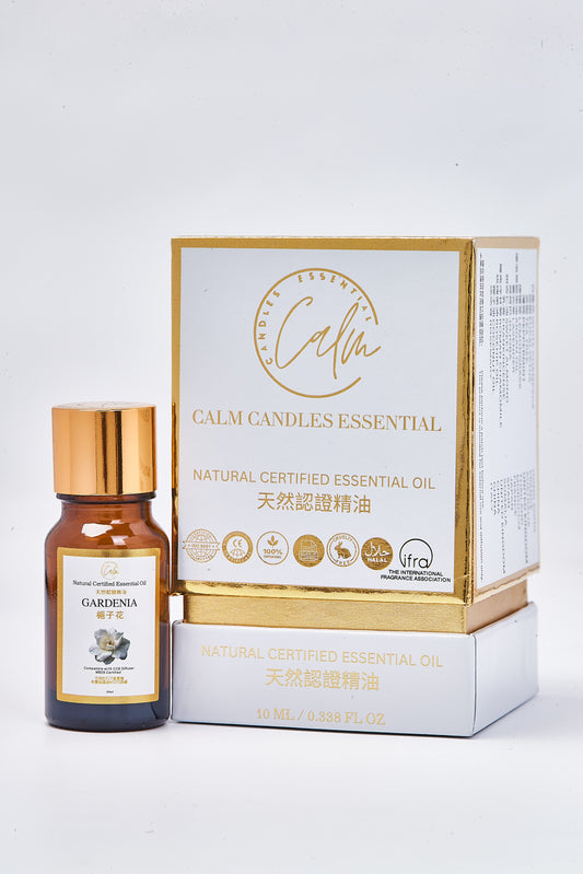 Calm Candles Essential - Gardenia Essential Oil 10ml – Pure Floral Aromatherapy for Anxiety Relief, Sleep & Mood Boost | Diffuser-Ready