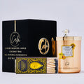 Sandelholz & Zitrus Gold Metall Kerzenkollektion | Hergestellt aus Premium-Kokoswachs & Kirschholzdocht Brenndauer bis zu 60+ Stunden - Calm Candles Essential