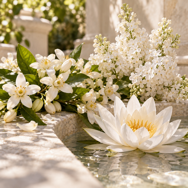 Orange Blossom · Water Lily · White Lilac