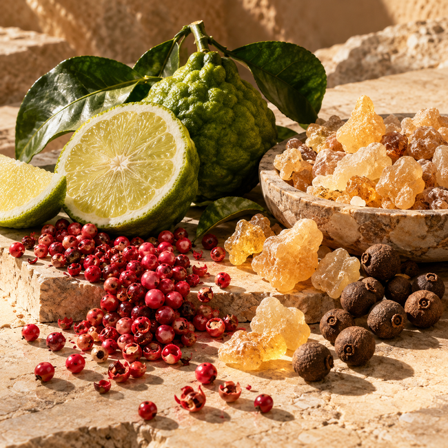Bergamot · Pink Pepper · Frankincense · Pimento Berry
