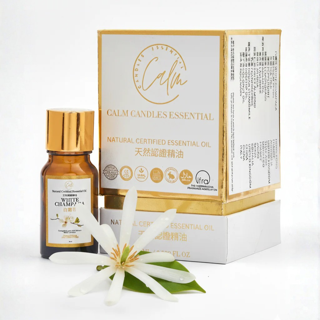 Calm Candles Essential - Magnolia x Alba Certified Organic, Undiluted, Natural Essential Oil - Soothing, Uplifting & Healing Aromatherapy - Enhance Well-Being & Respiratory Health - 10ml