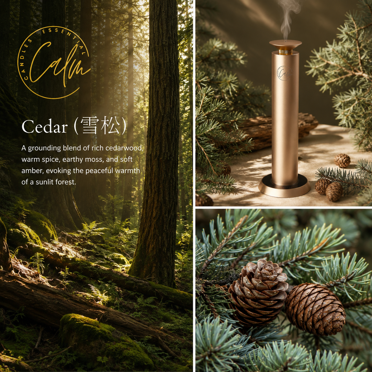 Calm Candles Essential Aroma Diffuser Mini Studio Pro:   Waterless Cordless Diffuser with Free 100ml Fragrance Oil - Type C (10,000 mah)