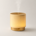AuraGlow Leiser Stoff Wasser Diffuser 140ml – Stille Aromatherapie Lampe mit Sanftem Nachtlicht, Inklusive Süßorange & Lavendel Ätherisches Öl Duo, Perfekt für Zuhause, Büro & Yoga Räume (Gold)