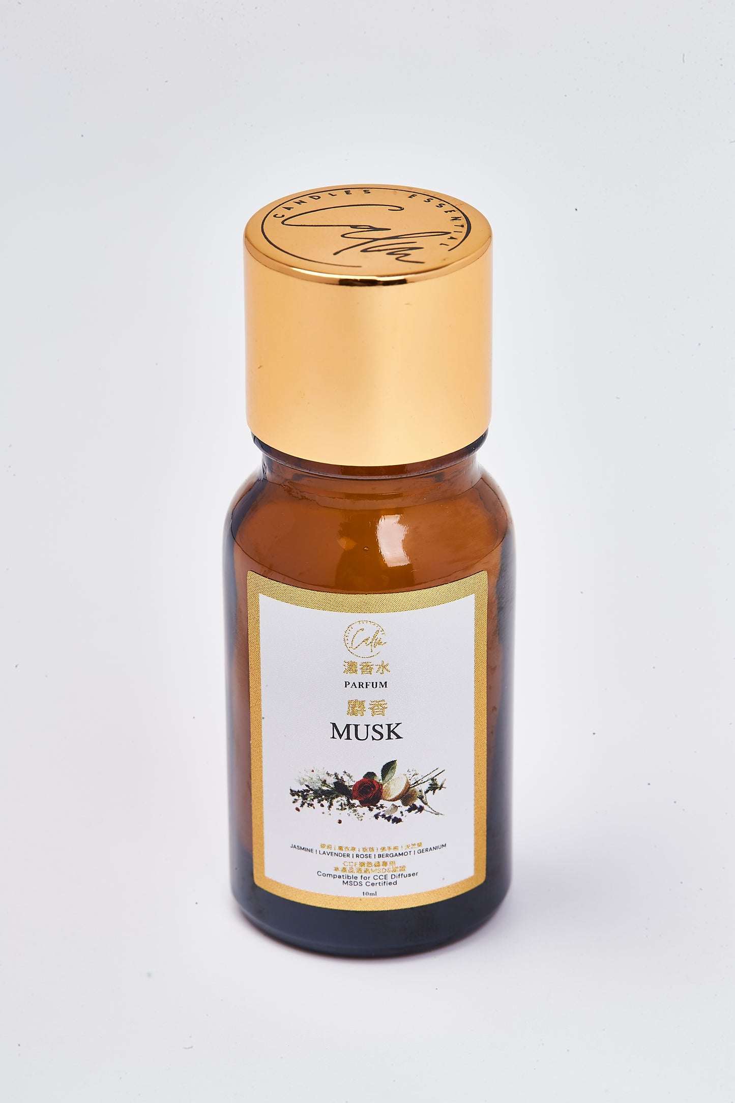 Calm Candles Essential 10ml Musk Parfum Fragrance Oil – Organic Aromatherapy Blend with Lavender, Cedarwood & Vanilla