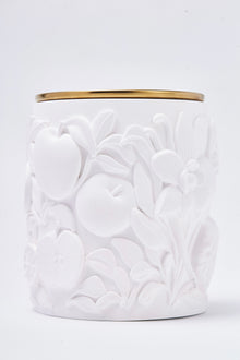 Fairylola Scented Beeswax Luxury Candle in Porcelain Jar – 8oz infused with Apples, Bergamot & Vanilla Vegan Candle with Wood Wick | Calm Candles Essential