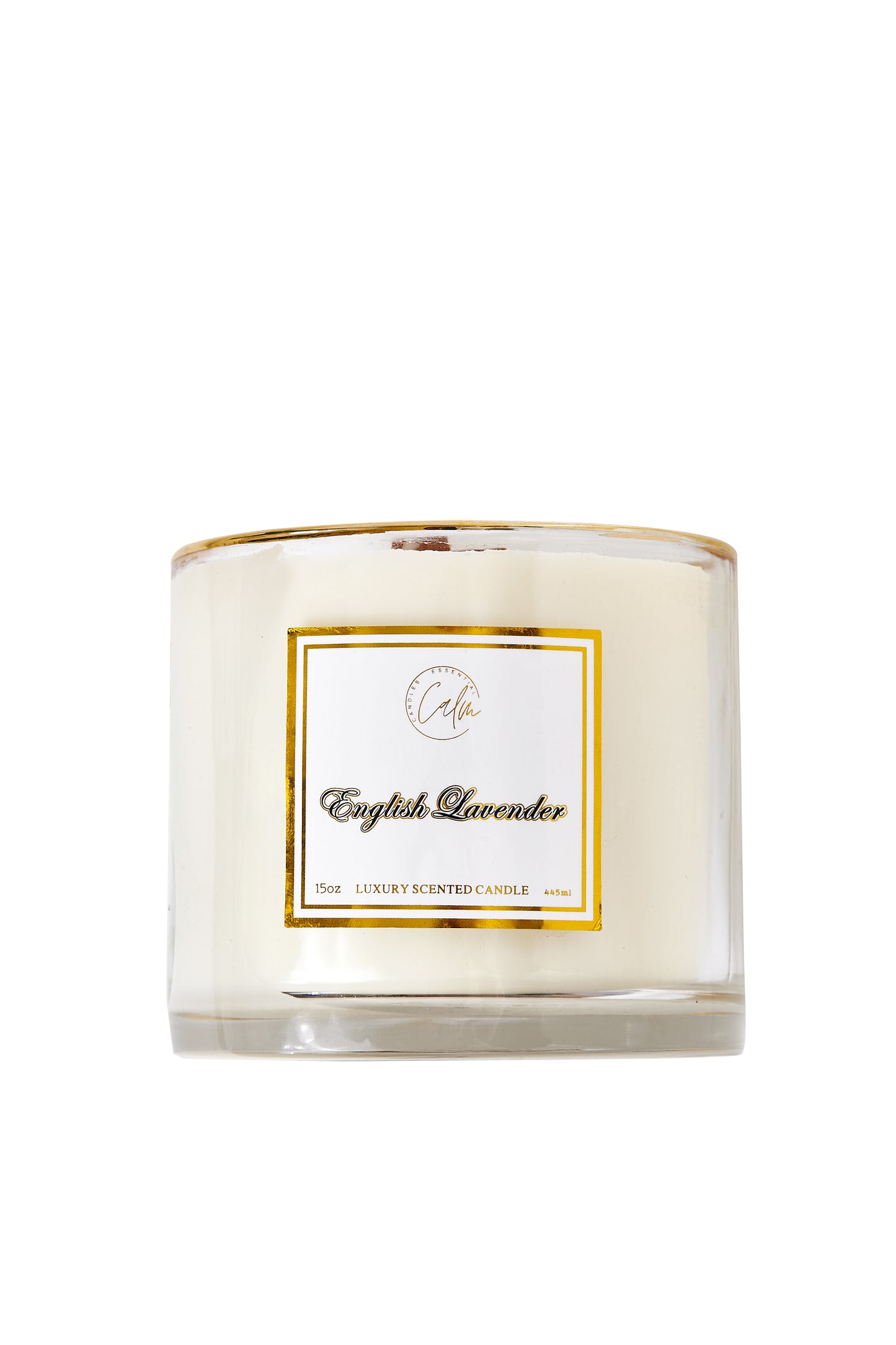 Calm Candles Essential - English Lavender Wooden Wicks Candle, Infused with Sage, Lavender, Fougère and Amber Essential Oil, for relaxing and calming effect Luxury Scented Soy Wax Jar Candle | Hand Poured | Highly Scented Long Lasting (15oz/445ml- XLarge)