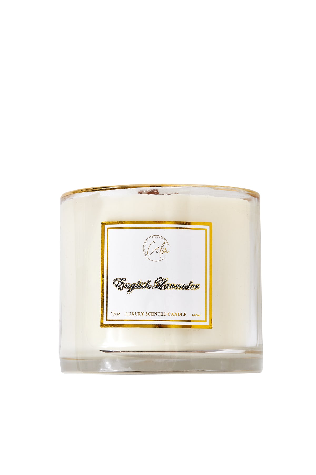 Calm Candles Essential - English Lavender Wooden Wicks Candle, Luxury Scented Soy Wax Jar Candle | Hand Poured | Highly Scented Long Lasting (15oz/445ml- XLarge)